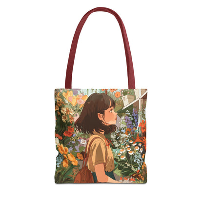 Girl and Flower Shop Tote Bag (AOP) - StyleMZ