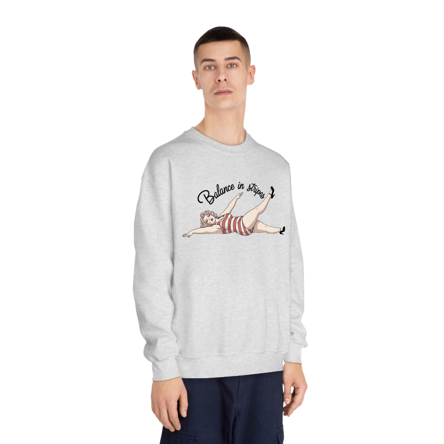 Balance in Stripes Unisex DryBlend® Crewneck Sweatshirt  - Korea  - StyleMZ