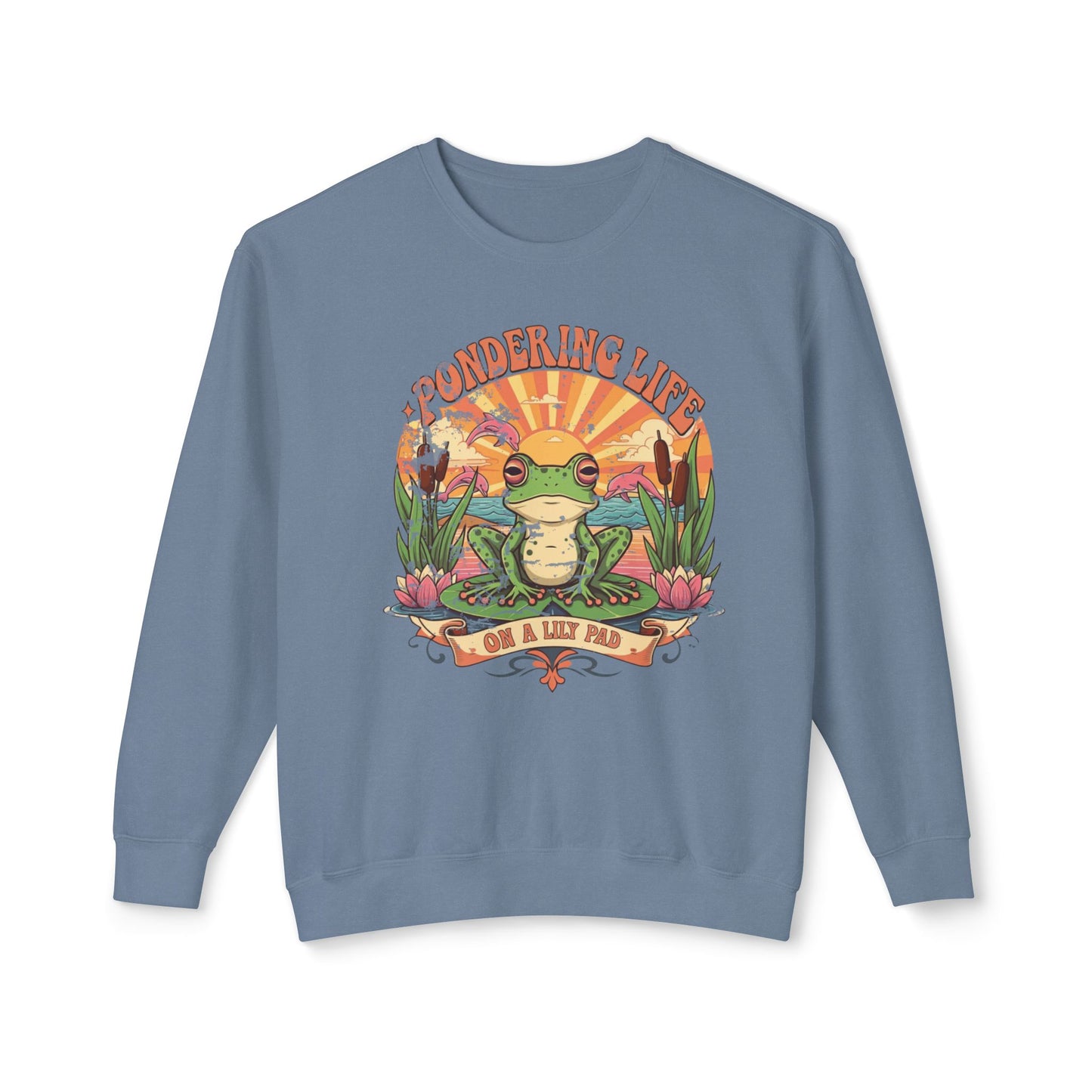 Pondering life Unisex Lightweight Crewneck Sweatshirt - StyleMZ