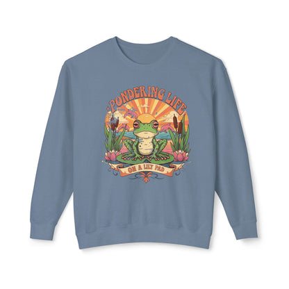 Pondering life Unisex Lightweight Crewneck Sweatshirt - StyleMZ