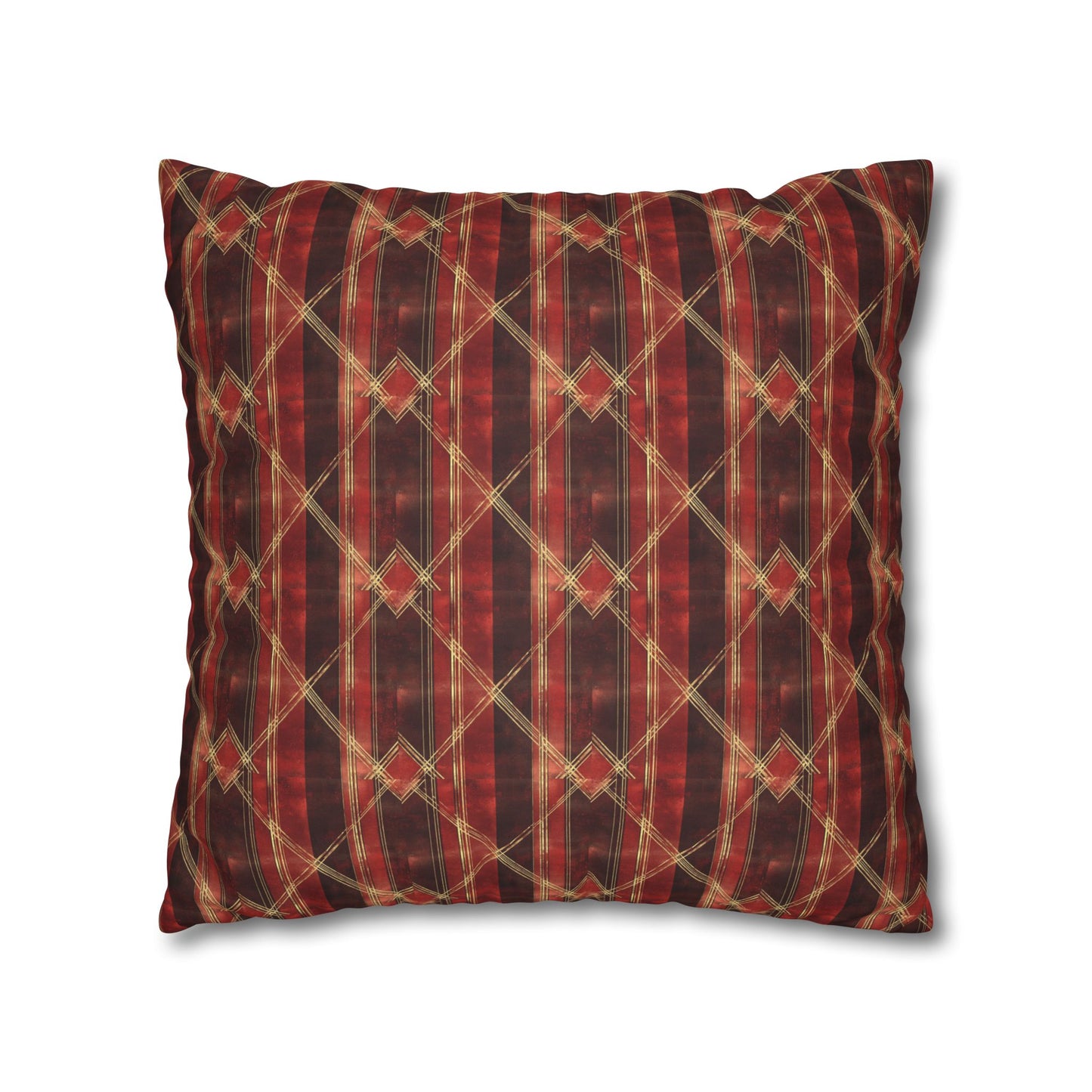 StyleMZ -  Sparkly red hues Faux Suede Square Pillowcase  - StyleMZ