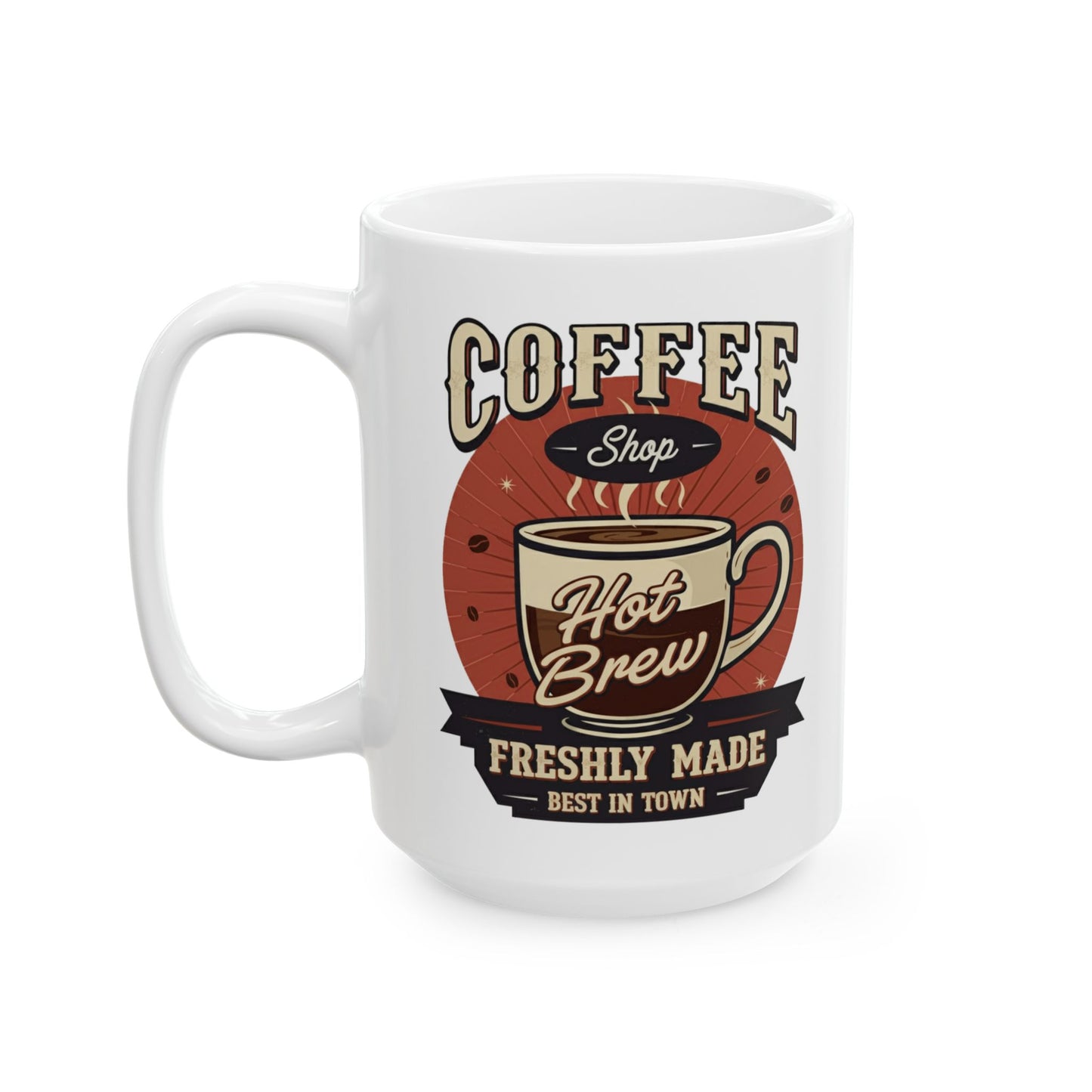 Coffee Shop Ceramic Mug, (11oz, 15oz) - StyleMZ