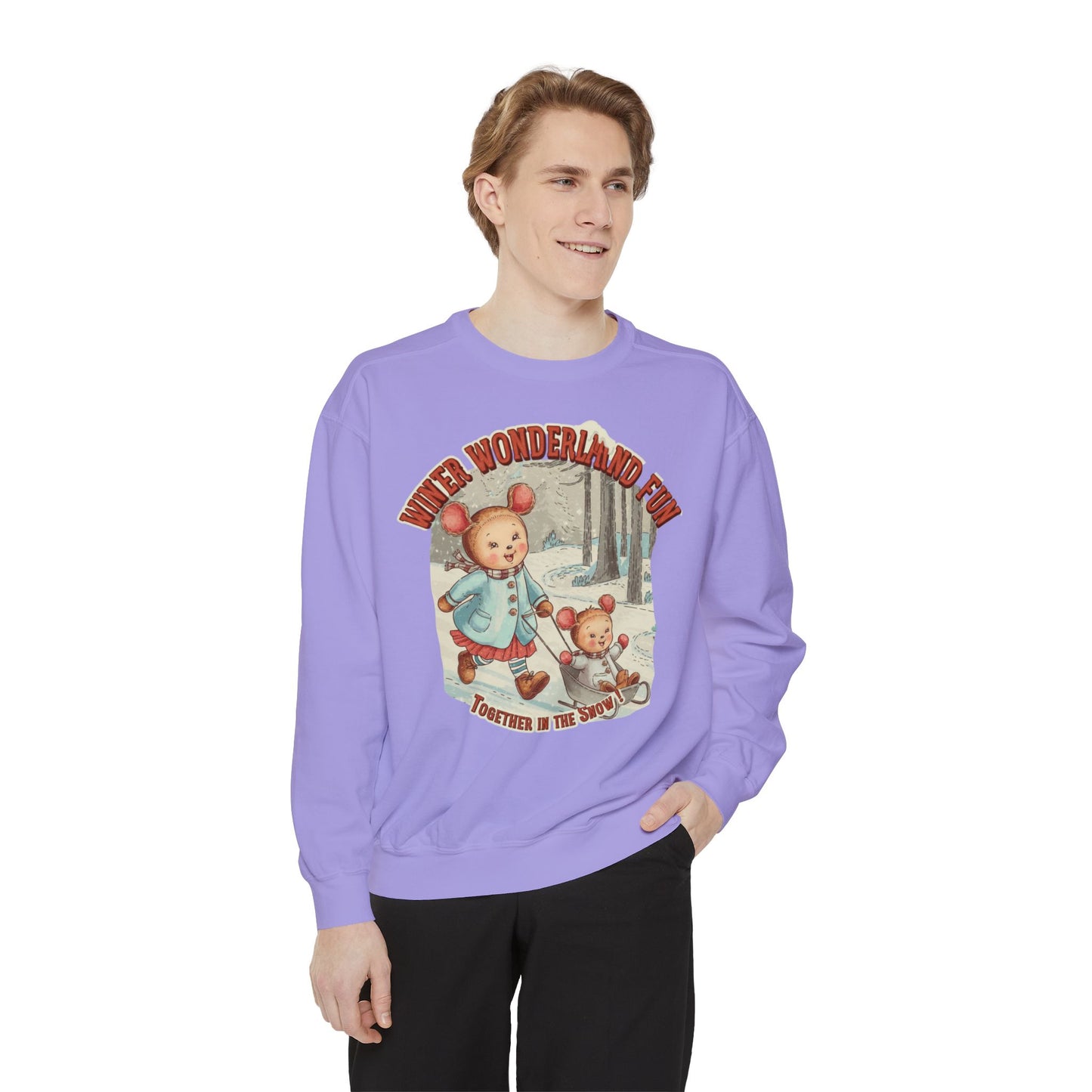 Korea -  Winter wonderland fun Unisex Garment-Dyed Sweatshirt  - StyleMZ