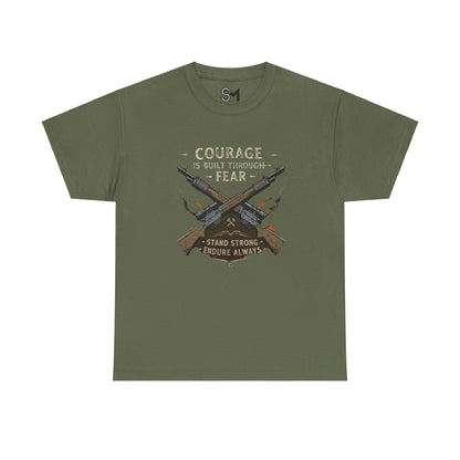 Courage is built through fear Unisex Heavy Cotton Tee