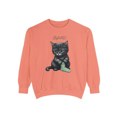 Korea -  Kittt's cozy moment Unisex Garment-Dyed Sweatshirt  - StyleMZ