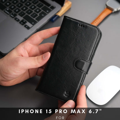 Casper iPhone 16 Pro Max Wallet Case Leather MagSafe Cover