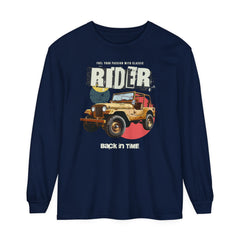 Korea -  Rider Back in Time Unisex Garment-dyed Long Sleeve T-Shirt  - StyleMZ