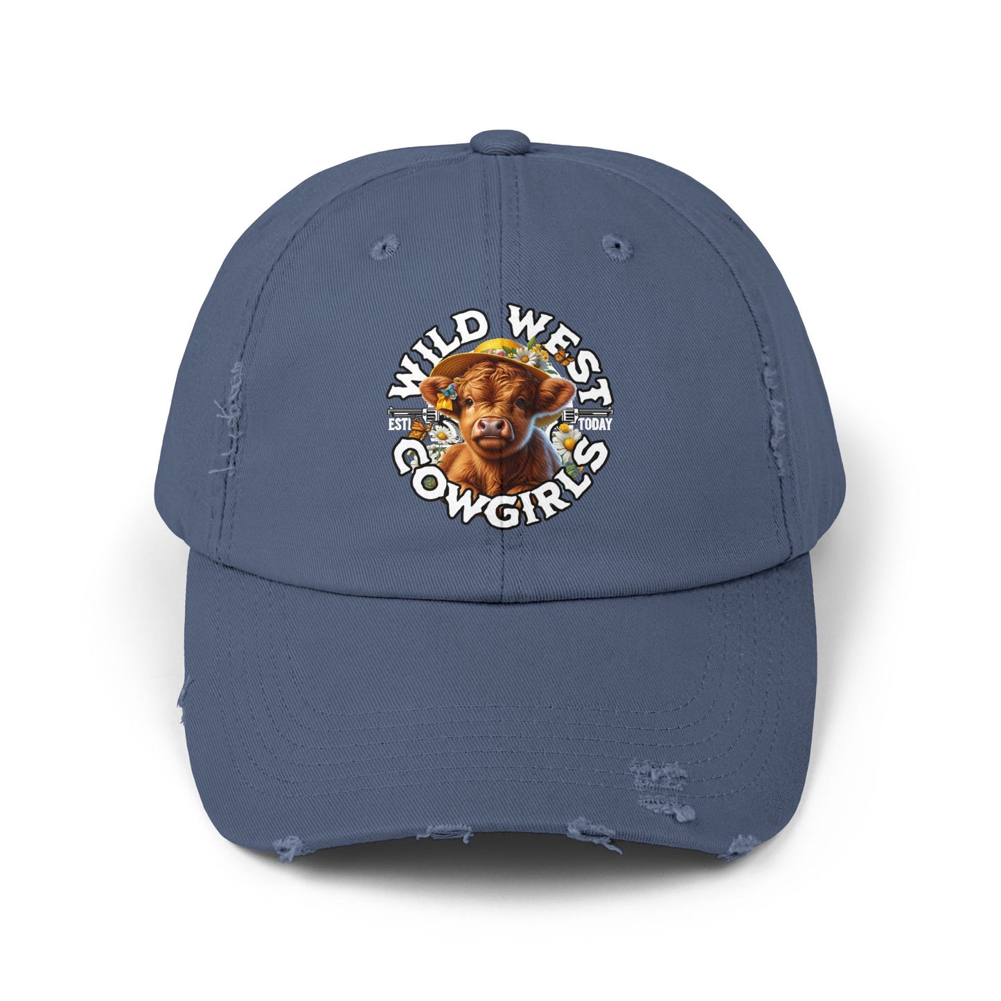 Korea - Wild West Cow Girls Unisex Distressed Cap - StyleMZ - Stylemz