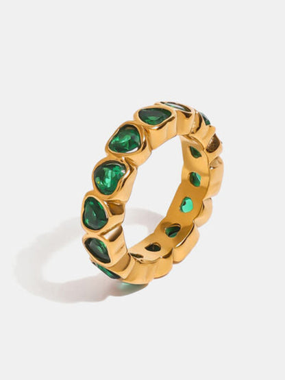 18K Gold-Plated Inlaid Zircon Ring