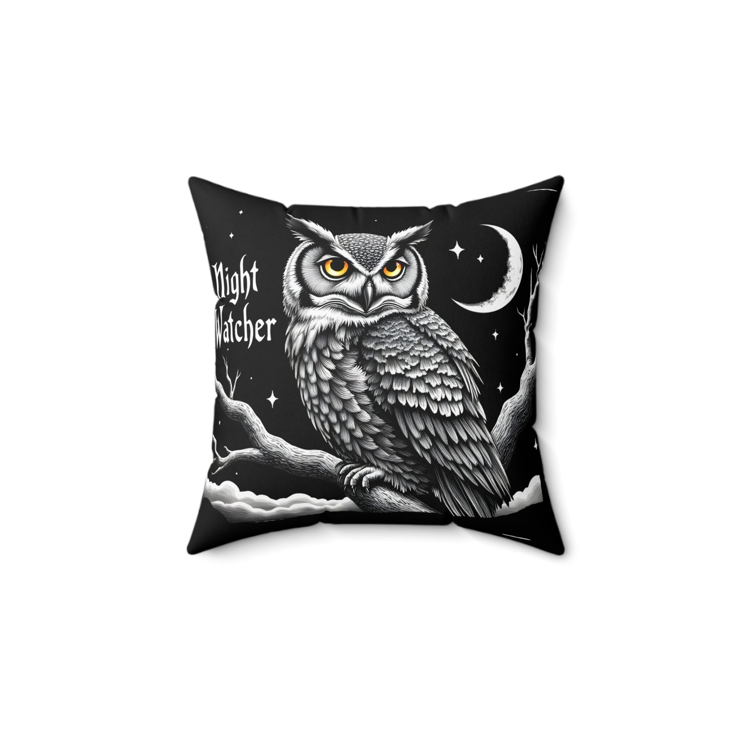 StyleMZ -  Night watcher Spun Polyester Square Pillow  - StyleMZ