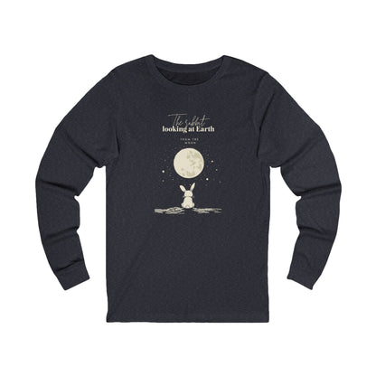 The rabbit looking at Earth from the moon Unisex Jersey Long Sleeve Tee - StyleMZ