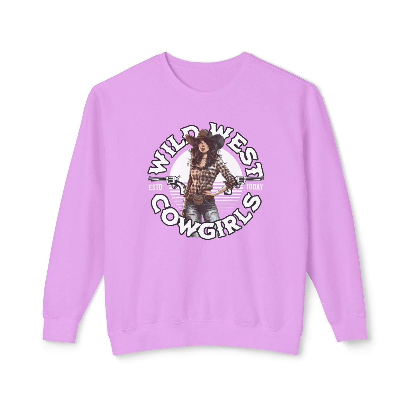 Wild West Cowgirls Unisex Lightweight Crewneck Sweatshirt  - StyleMZ