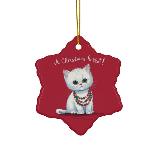 StyleMZ -  A Christmas hello Ceramic Ornaments, 2-Side Print, (1pc, 3pcs, 5pcs, 10pcs)  - StyleMZ