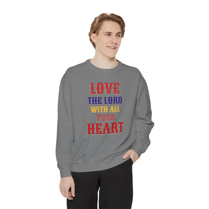 Korea -  Love your God Unisex Garment-Dyed Sweatshirt  - StyleMZ