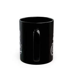 Corea - Taza negra con café y motociclista (11 oz, 15 oz) - StyleMZ 