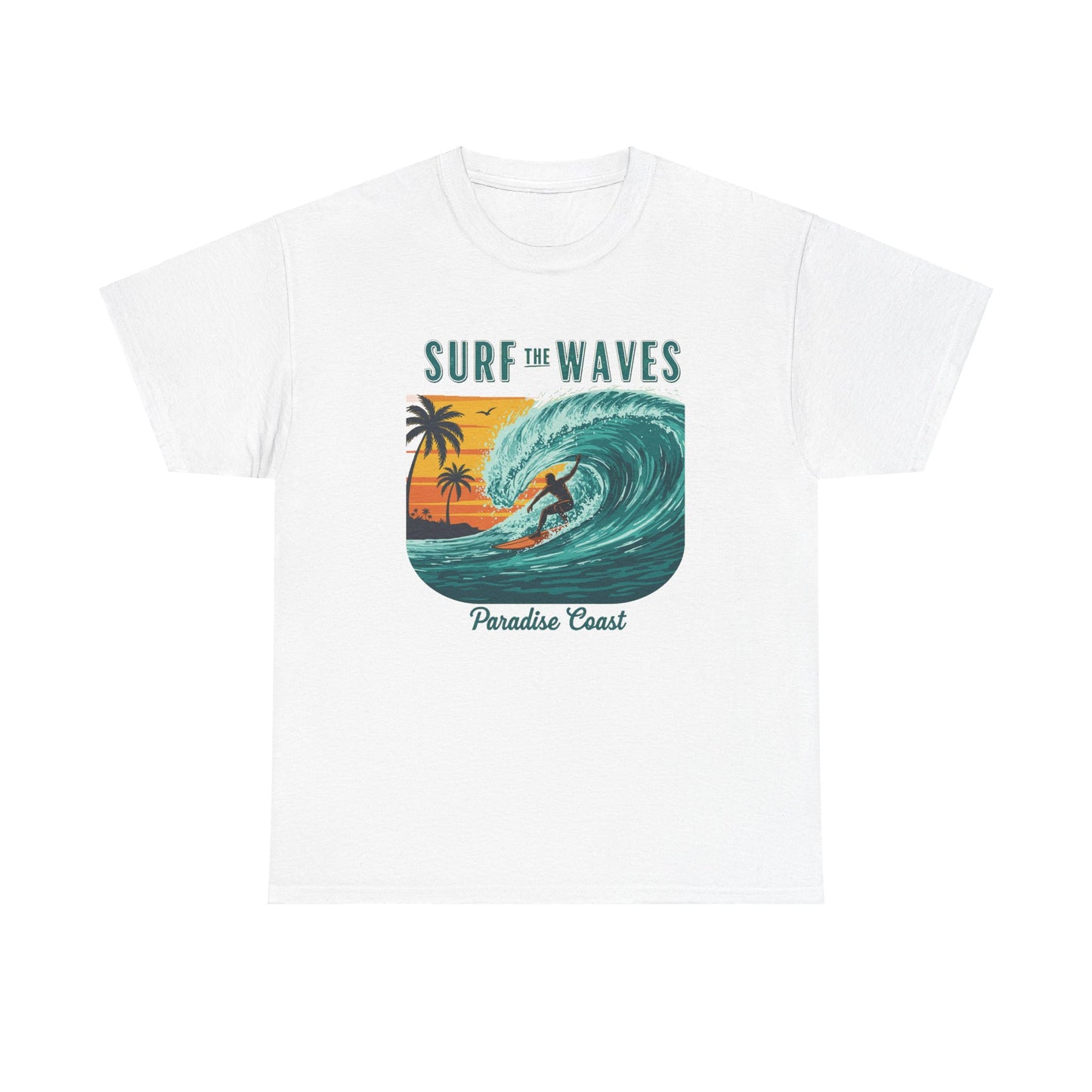 Surf the waves Unisex Heavy Cotton Tee