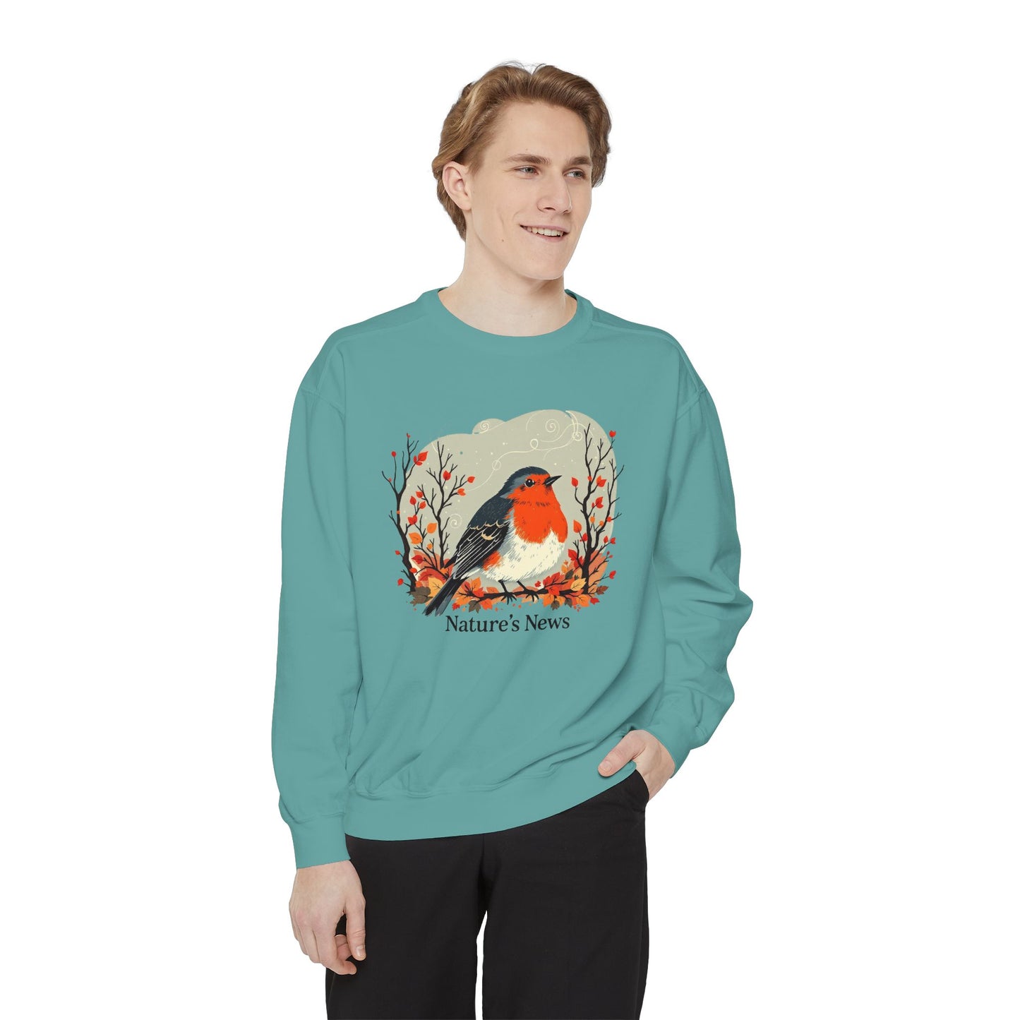 Nature’s News Unisex Garment-Dyed Sweatshirt - StyleMZ