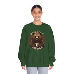 Korea -  Bearly Awake Unisex DryBlend® Crewneck Sweatshirt  - StyleMZ