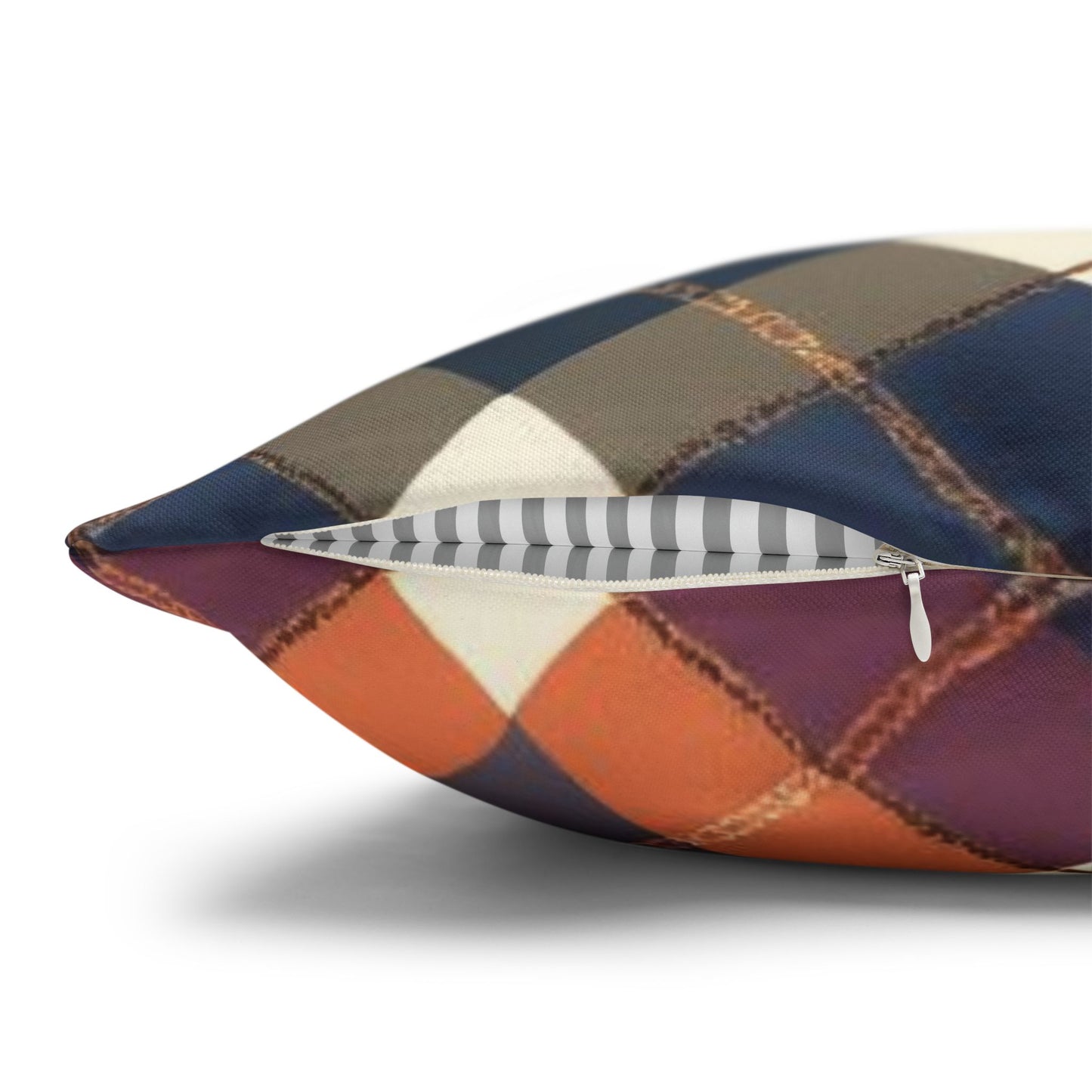 Warm Harvest Argyle Spun Polyester Square Pillowcase - StyleMZ