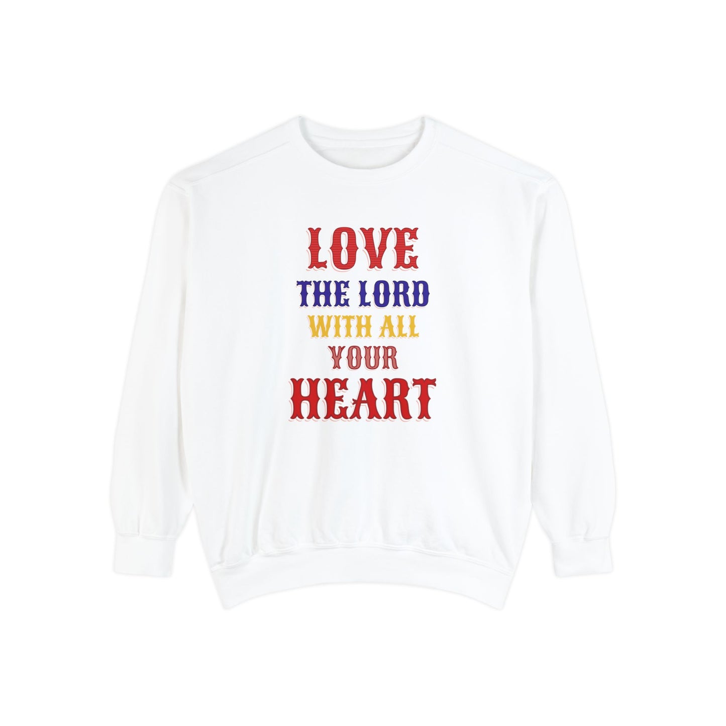 Korea -  Love your God Unisex Garment-Dyed Sweatshirt  - StyleMZ