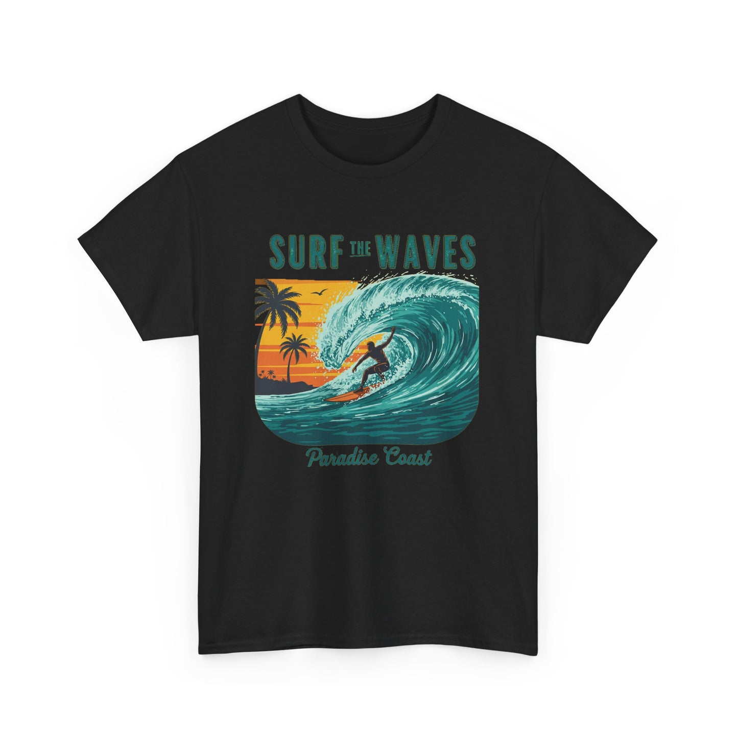 Surf the waves Unisex Heavy Cotton Tee