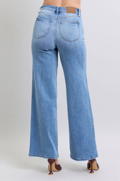 Judy Blue Full Size Wide Leg Jeans with Pockets for Style