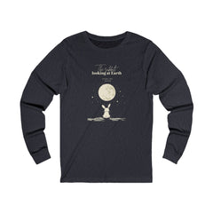 Korea -  The rabbit looking at Earth from the moon Unisex Jersey Long Sleeve Tee  - StyleMZ