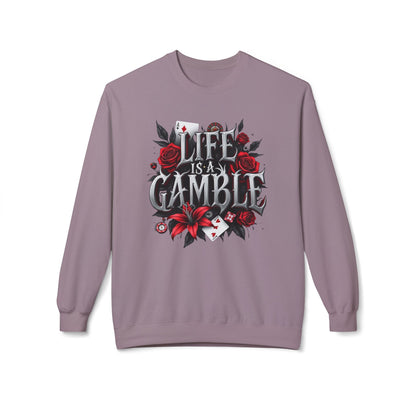 Korea -  Life is a gamble Unisex Midweight Softstyle Fleece Crewneck Sweatshirt  - StyleMZ