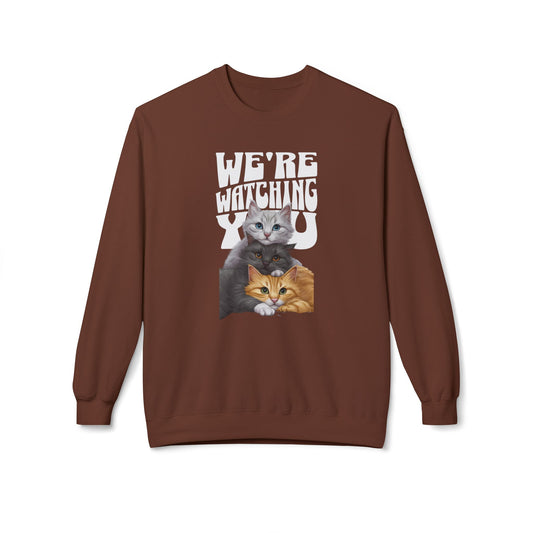 Korea -  We're watching you Unisex Midweight Softstyle Fleece Crewneck Sweatshirt  - StyleMZ