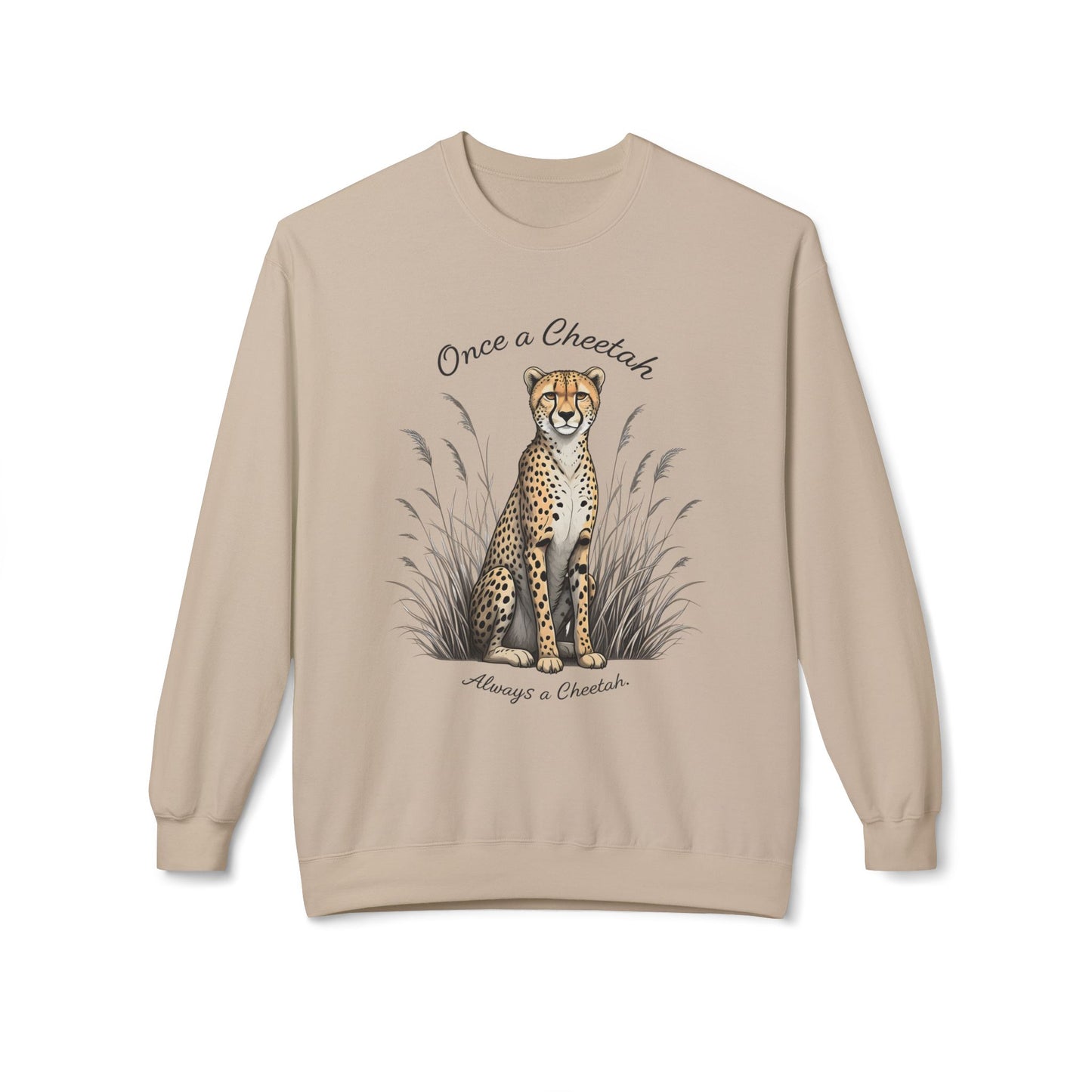 Always a cheetah Unisex Midweight Softstyle Fleece Crewneck Sweatshirt - StyleMZ