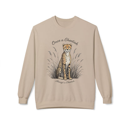 Always a cheetah Unisex Midweight Softstyle Fleece Crewneck Sweatshirt - StyleMZ