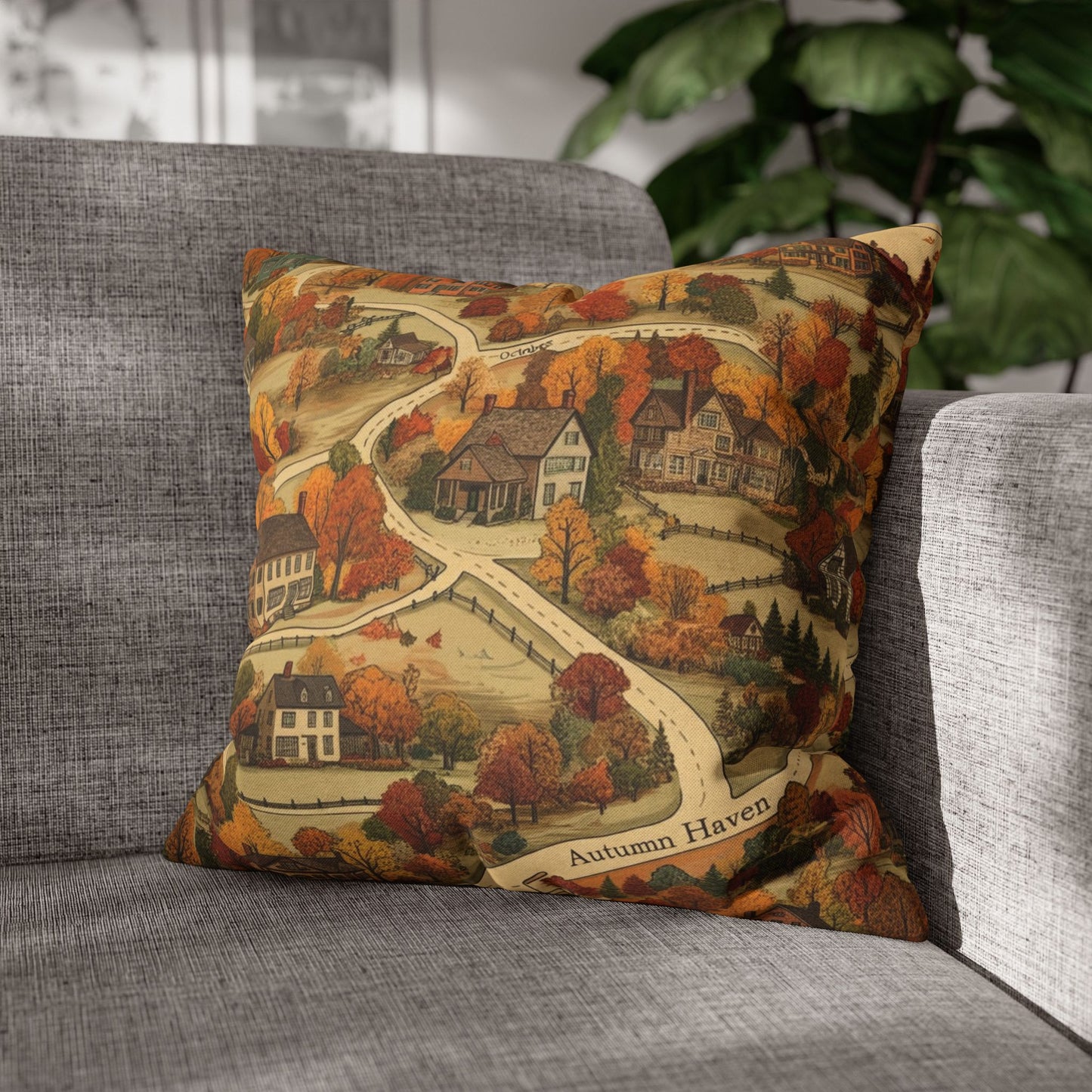 Map of Memories Spun Polyester Square Pillowcase - StyleMZ