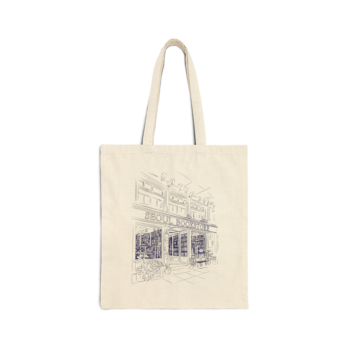 Seoul Bookstore Cotton Canvas Tote Bag  - Korea  - StyleMZ