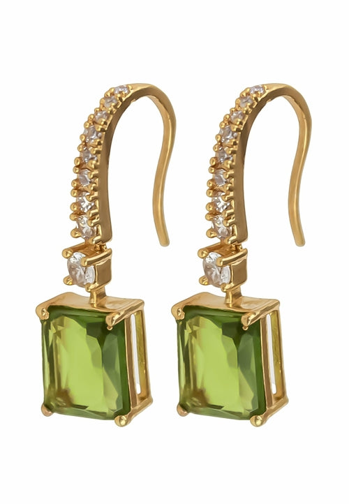 Golden Benares Earrings - 18K Gold Plated with Zircons