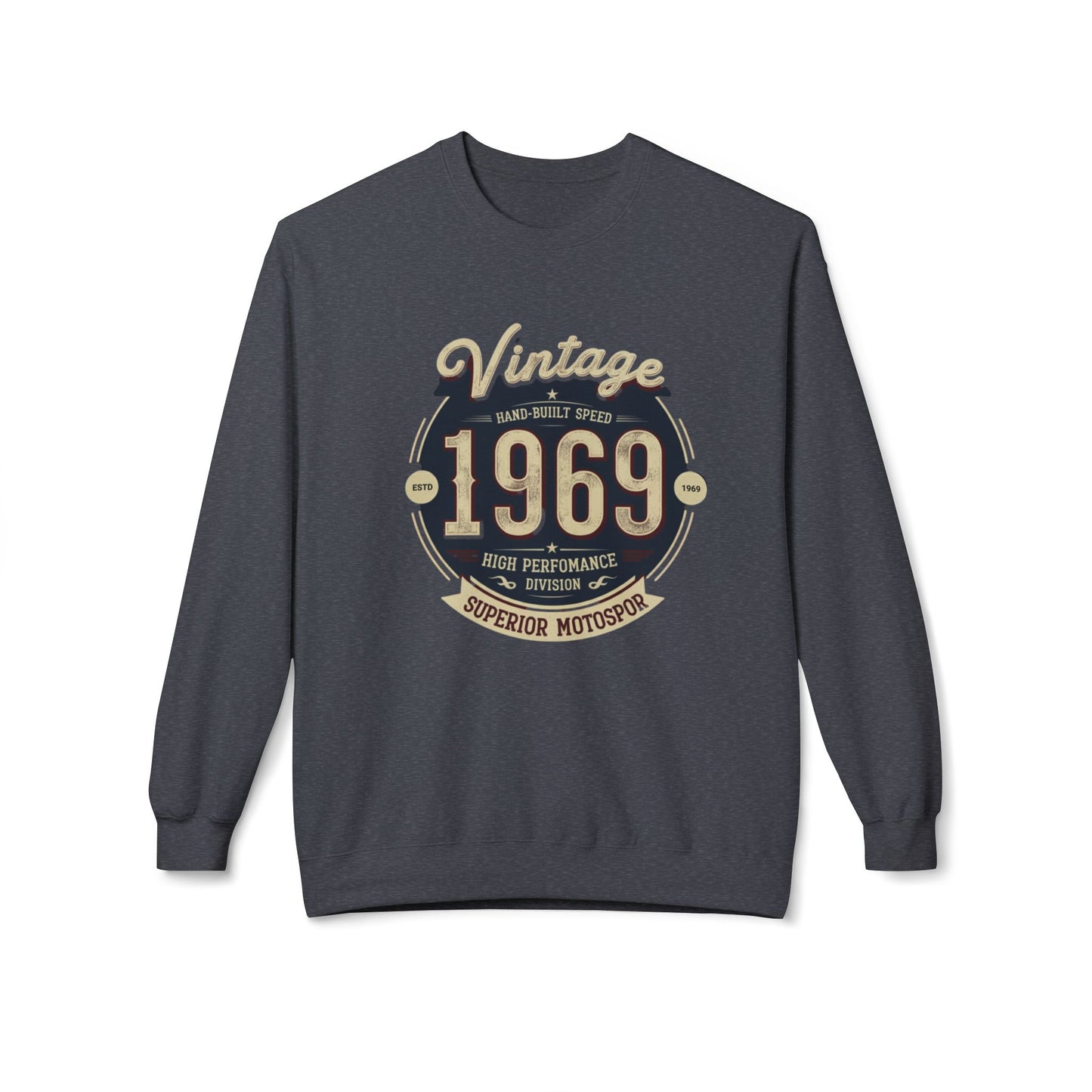 Vintage 1969 Unisex Midweight Softstyle Fleece Crewneck Sweatshirt - StyleMZ