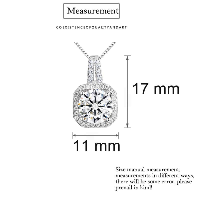 Two Carat Halo Cubic Zirconia Pendant Necklace in Gold