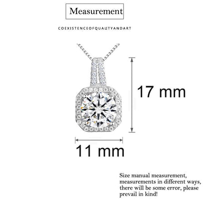 Two Carat Halo Cubic Zirconia Pendant Necklace in Gold