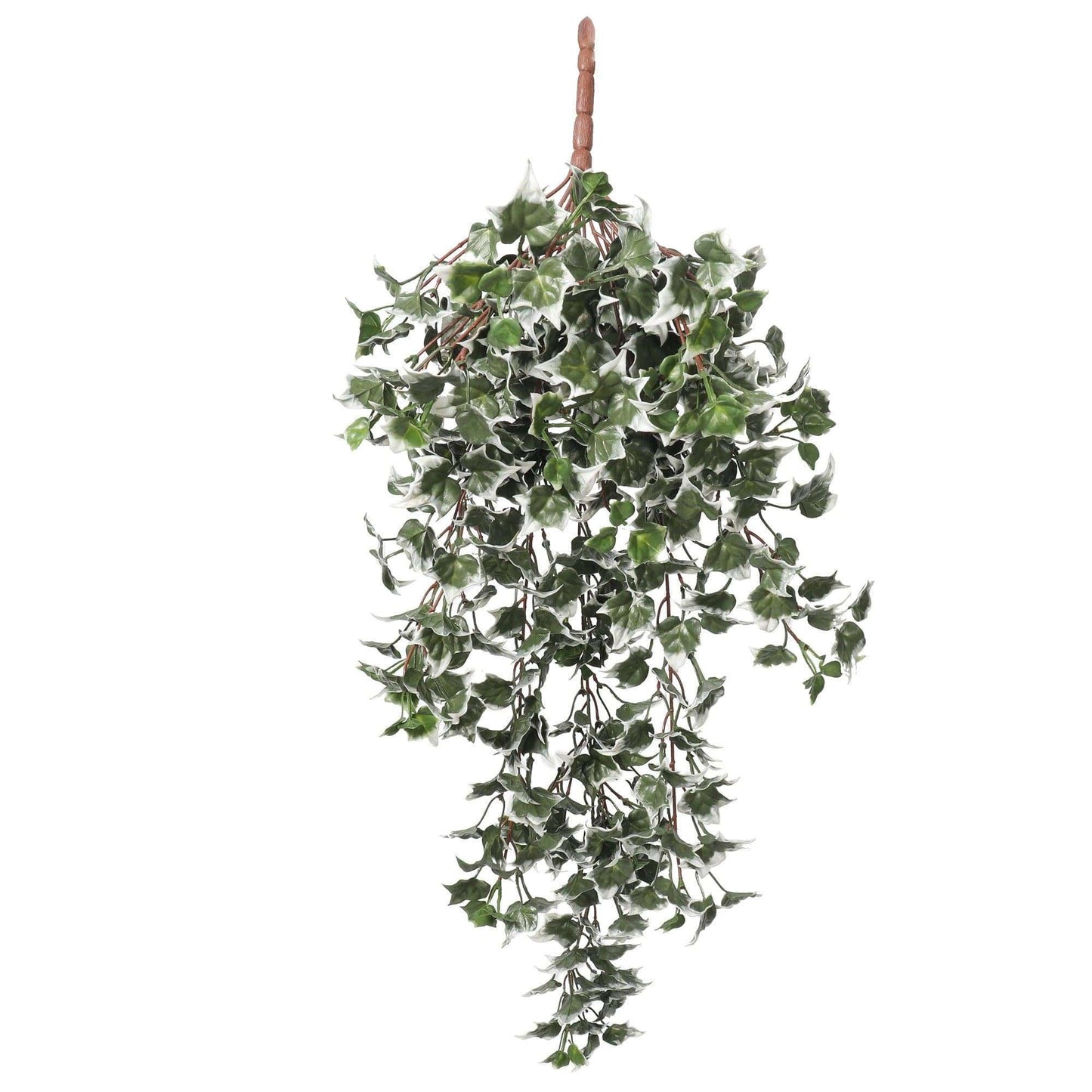 80cm Mixed Green & White Tipped Hanging Artificial Ivy Bush UV Stable