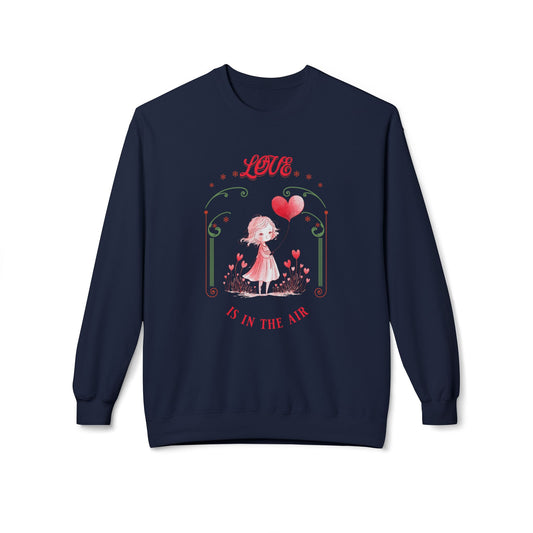 StyleMZ - Love is in the air Unisex Midweight Softstyle Fleece Crewneck Sweatshirt - StyleMZ - Stylemz