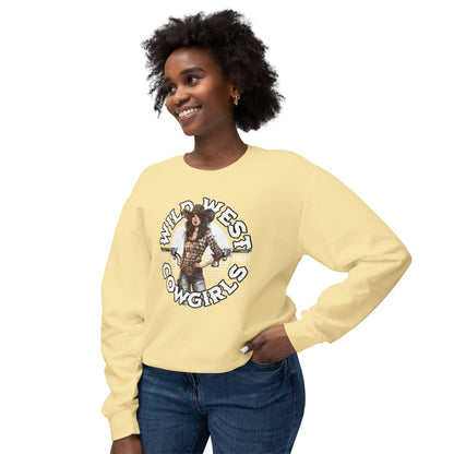 Wild West Cowgirls Unisex Lightweight Crewneck Sweatshirt  - StyleMZ