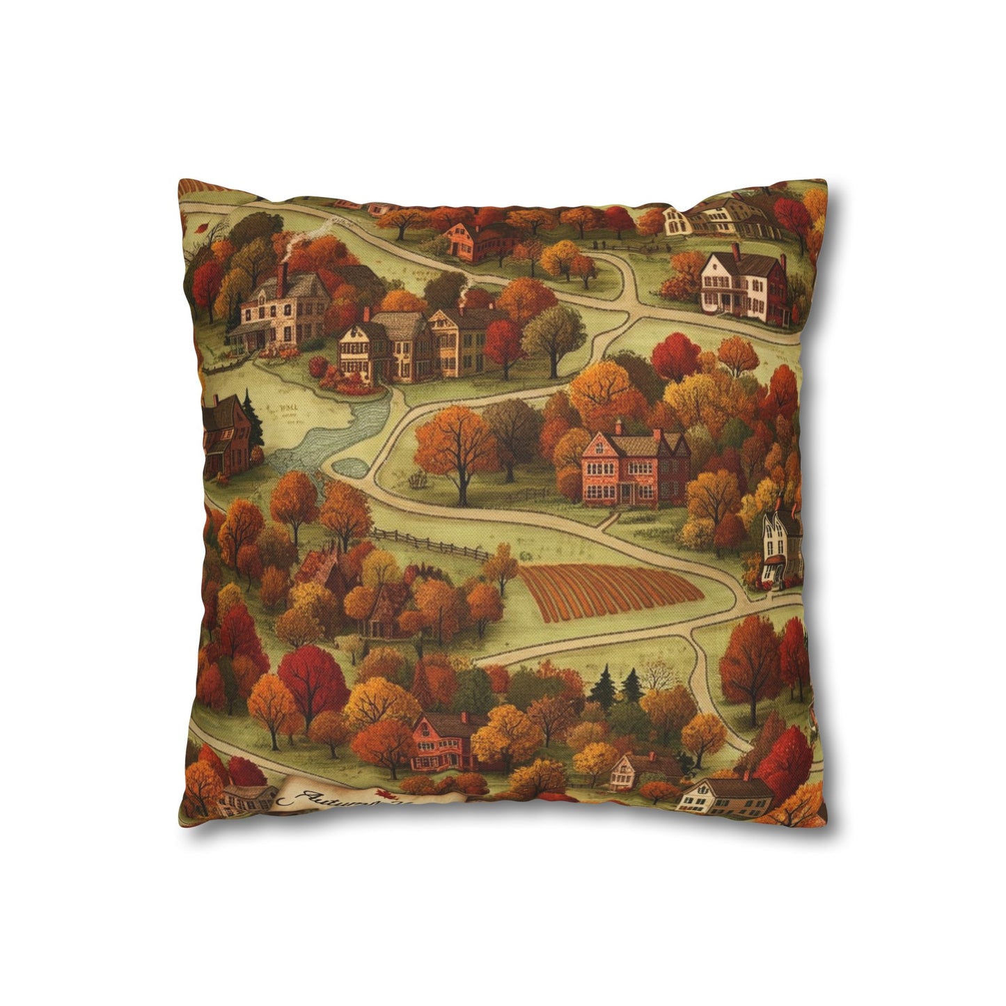 Map of Memories II Spun Polyester Square Pillowcase - StyleMZ