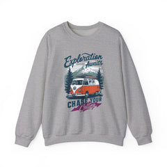 Corea - Sudadera unisex con cuello redondo y mezcla pesada Exploration Awaits - StyleMZ 