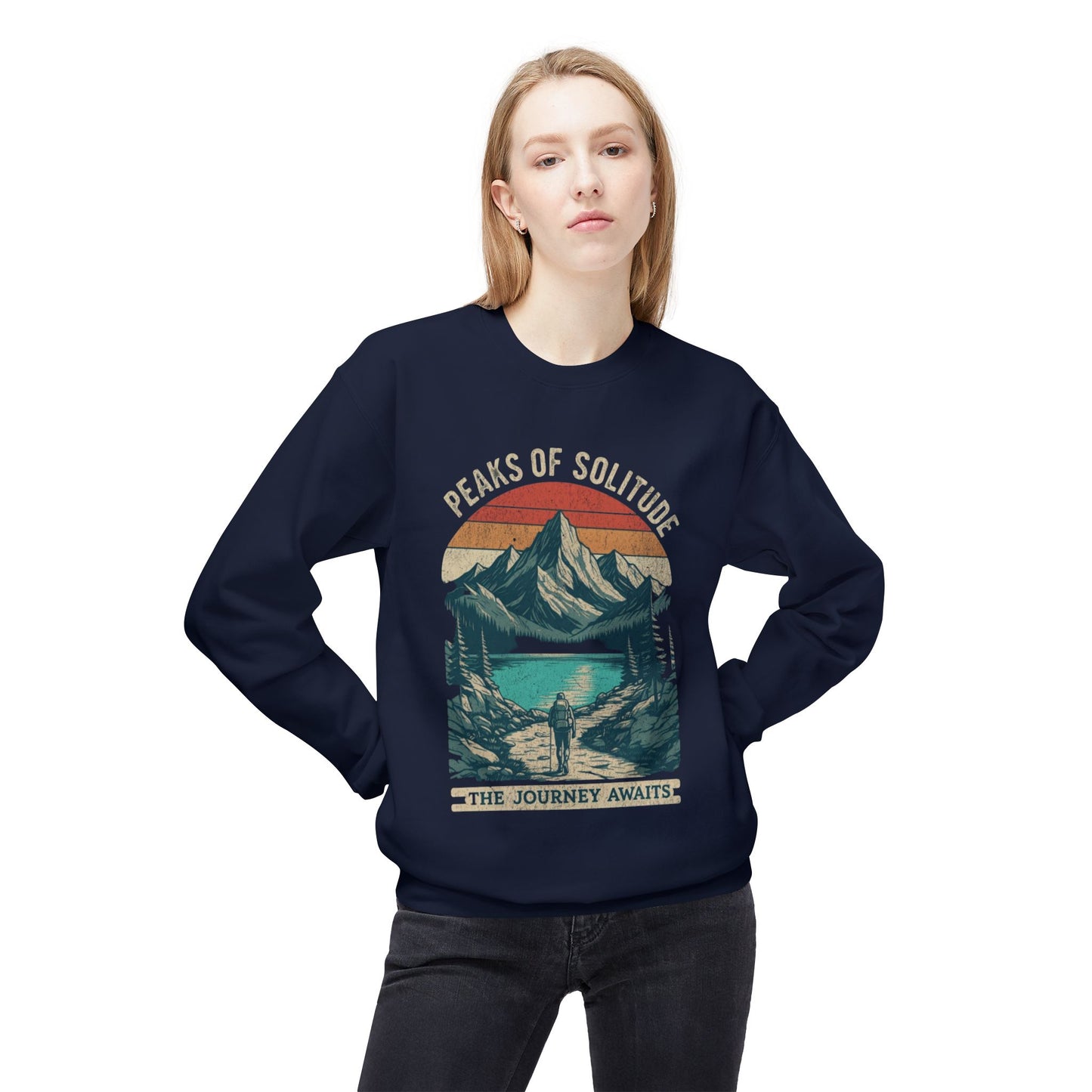 Peaks of Solitude Unisex Midweight Softstyle Fleece Crewneck Sweatshirt - StyleMZ