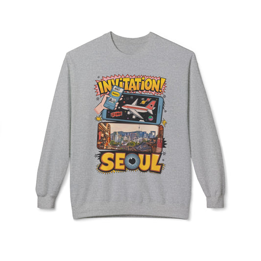 Korea - Invitation Seoul Unisex Midweight Softstyle Fleece Crewneck Sweatshirt - StyleMZ - Stylemz