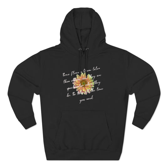 Korea -  Your bloom will be spectacular Three-Panel Fleece Hoodie  - StyleMZ