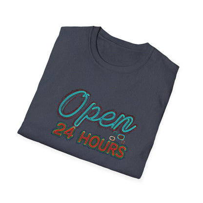 Open 24 Hours Unisex Softstyle T-Shirt - Casual Tee