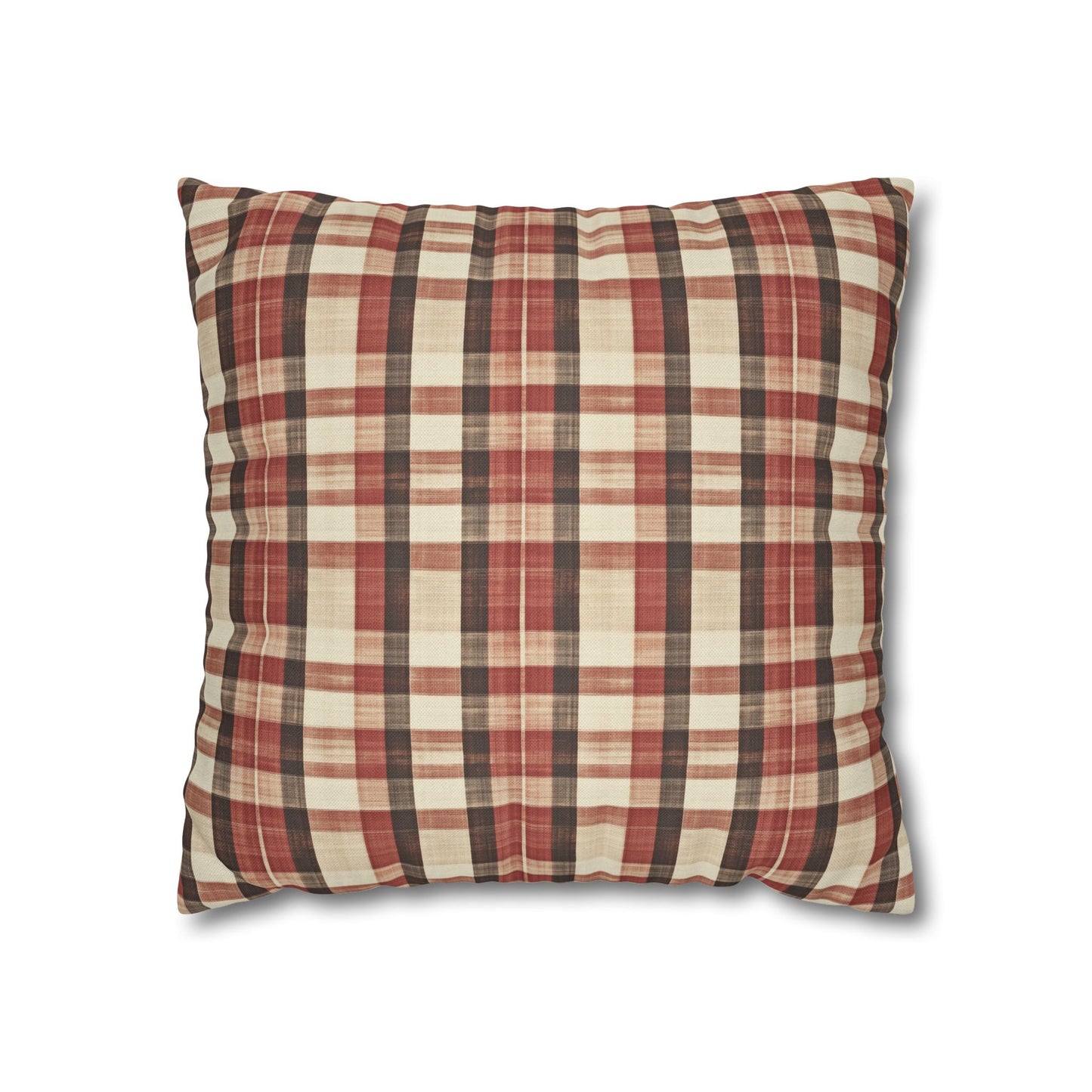 StyleMZ -  Foliage hue plaid Spun Polyester Square Pillowcase  - StyleMZ