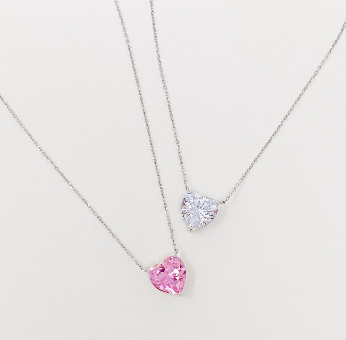 Absolute Beauty Sterling Silver Heart Necklace with Cubic Zirconia