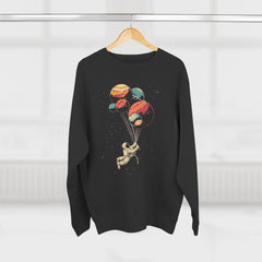 Sudadera unisex con cuello redondo y astronauta y globo a la vez - StyleMZ 