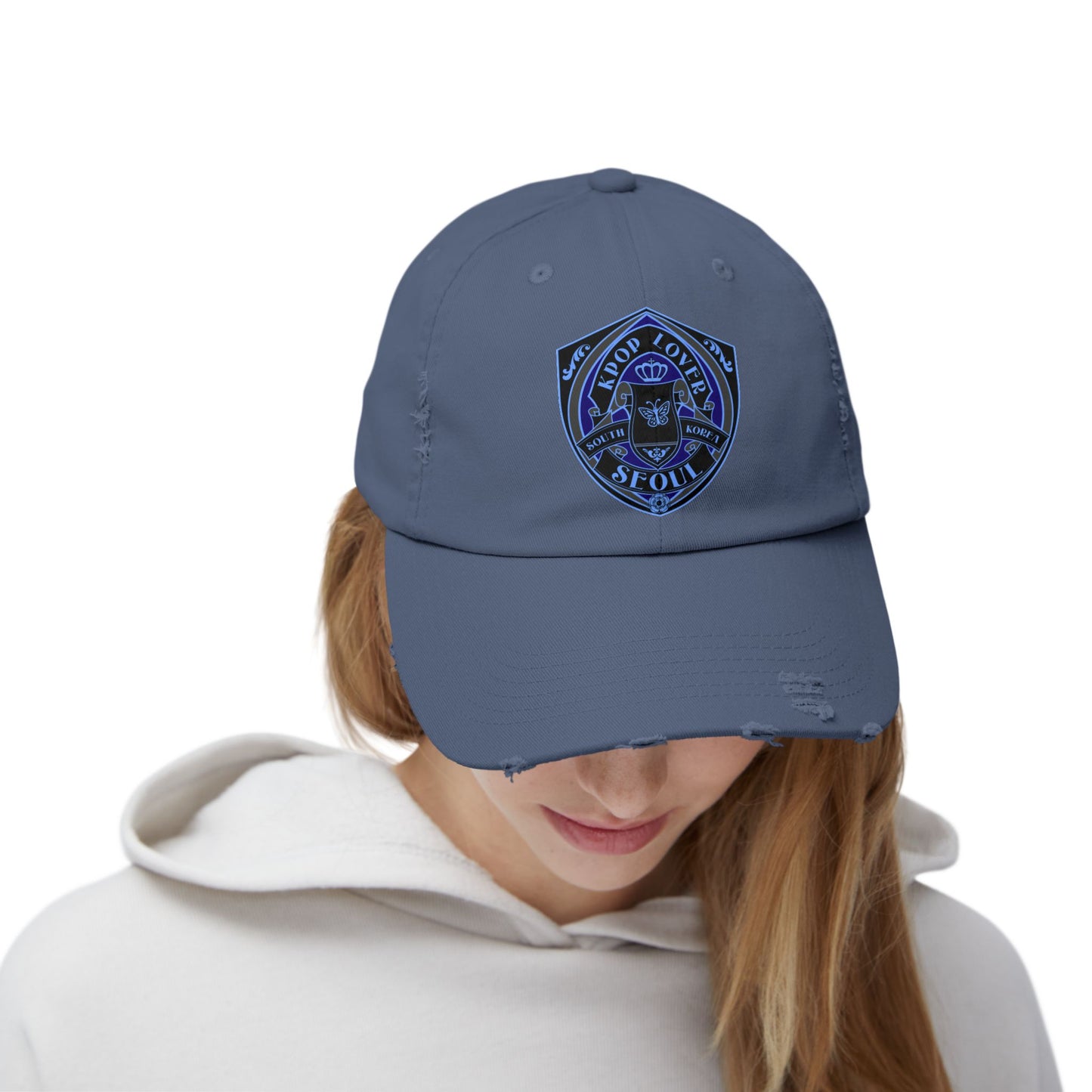 Korea -  K-POP LOVER Unisex Distressed Cap  - StyleMZ